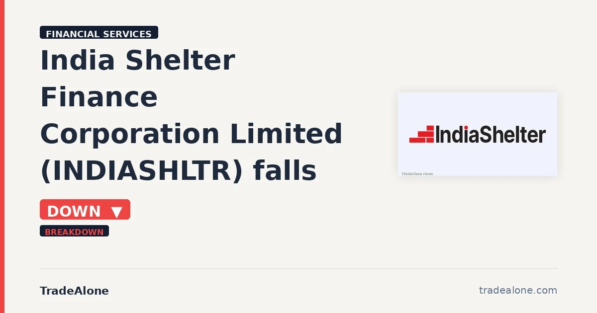 India Shelter Finance Corporation Limited INDIASHLTR falls 5% intraday