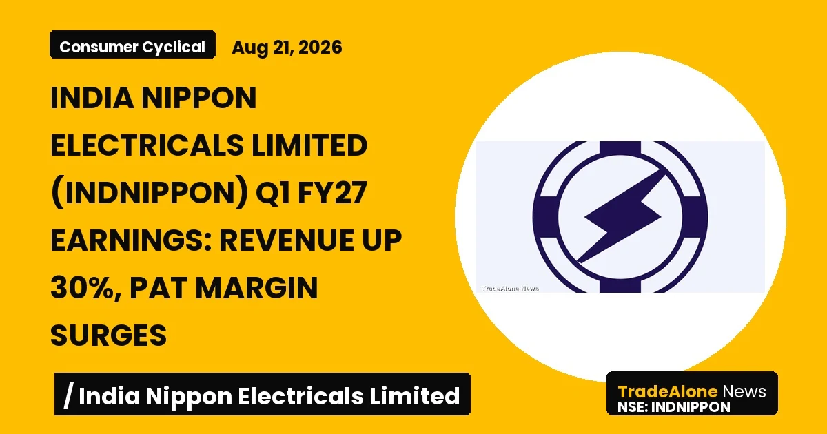 India Nippon Electricals Limited Indnippon Q1 FY27 Earnings