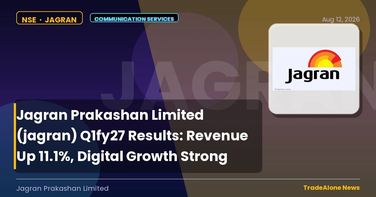 Jagran Prakashan Limited Jagran Q1fy27 Results