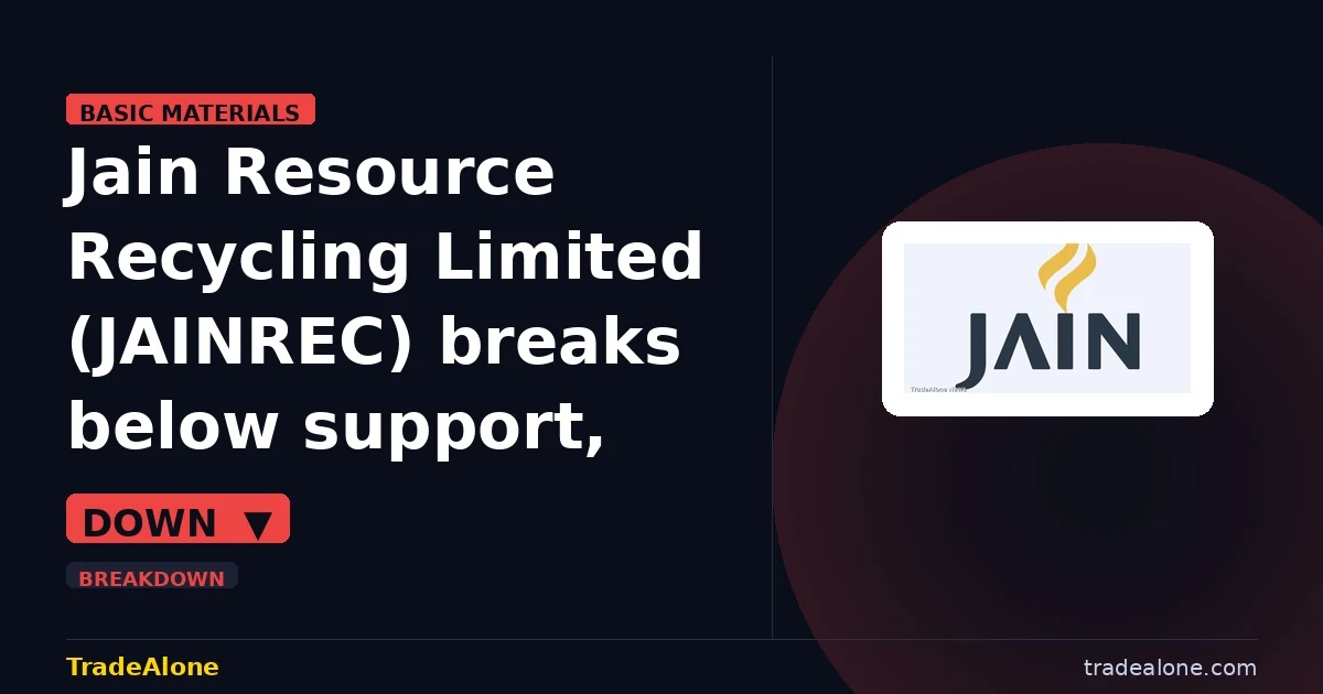Jain Resource Recycling Limited JAINREC breaks below support