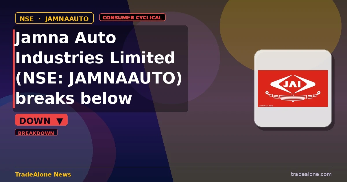 Jamna Auto Industries Limited JAMNAAUTO breaks below support