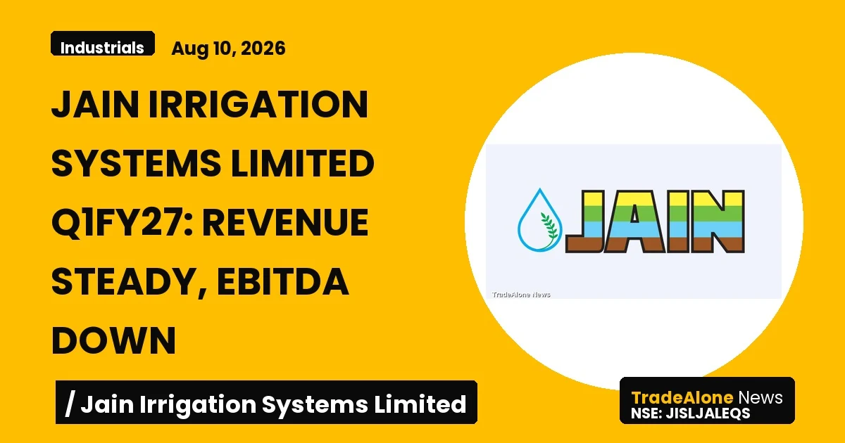 Jain Irrigation Systems Limited Q1fy27 Results