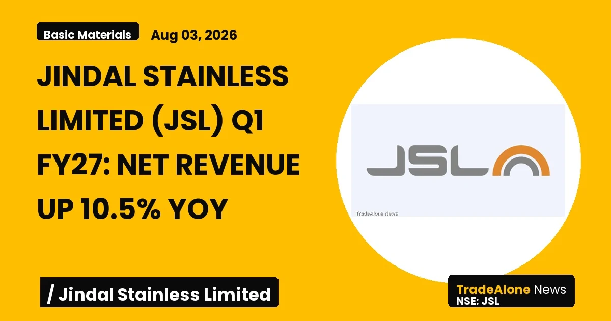 Jindal Stainless Limited JSL Q1 FY27 Results