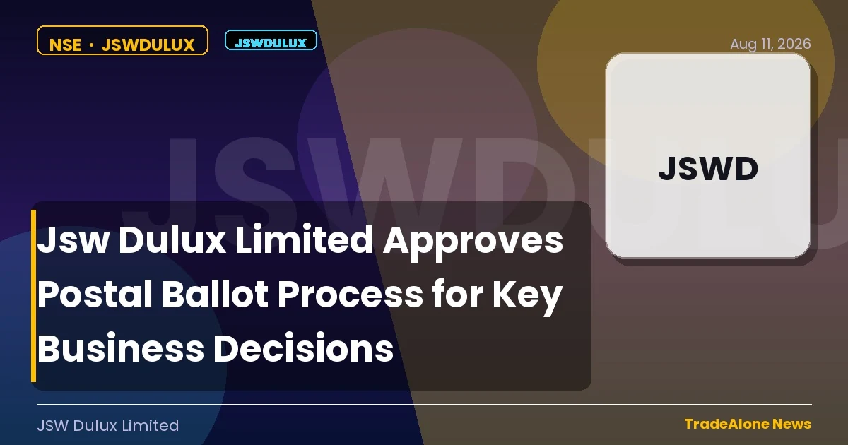 Jsw Dulux Limited NSE: Jswdulux Postal Ballot Process