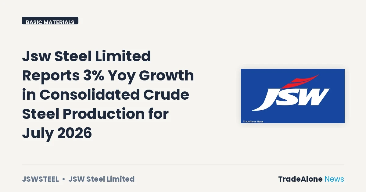 Jsw Steel Limited Jswsteel July 2026 Production