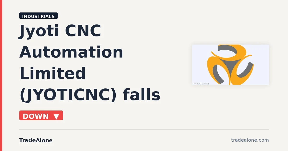 Jyoti CNC Automation Limited JYOTICNC falls 9% intraday