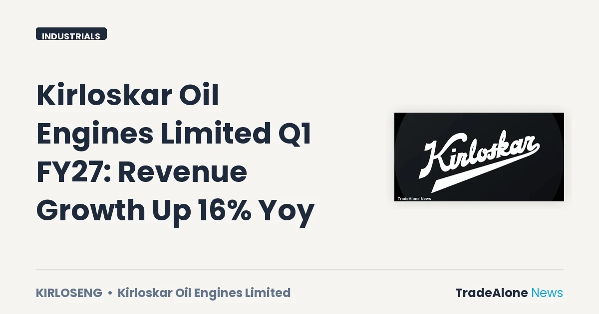 Kirloskar Oil Engines Limited Q1 FY27 Results