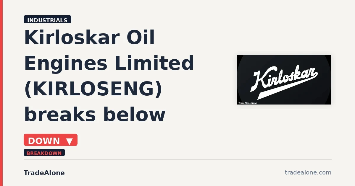 Kirloskar Oil Engines Limited KIRLOSENG breaks below support