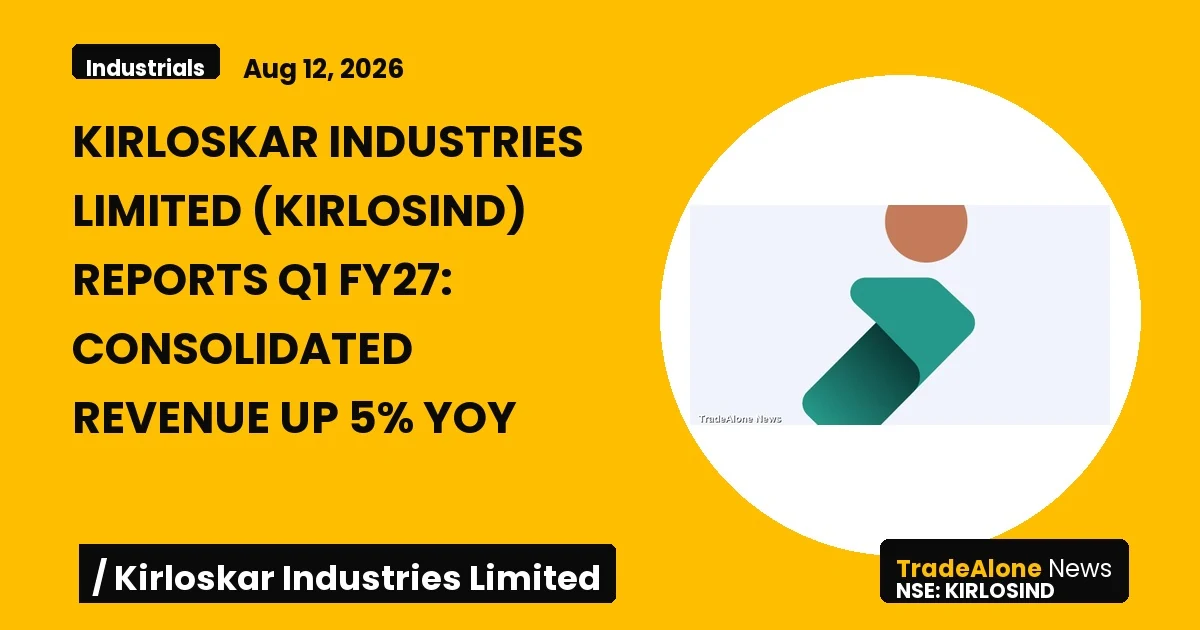 Kirloskar Industries Limited NSE Kirlosind Q1 FY27 Results