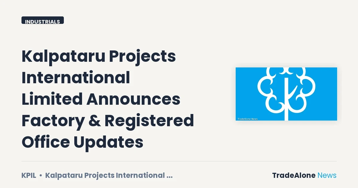 Kalpataru Projects International Limited NSE KPIL Factory and Registered Office