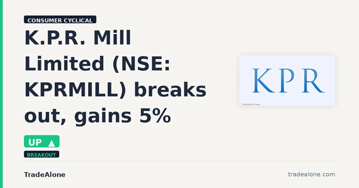 K.P.R. Mill Limited KPRMILL breaks out