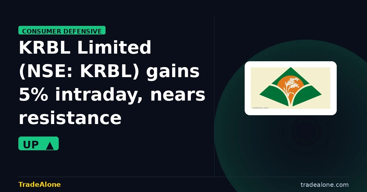 KRBL Limited NSE: KRBL gains 5% intraday nears resistance