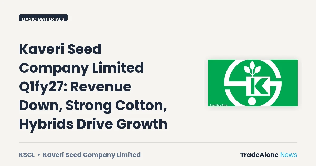 Kaveri Seed Company Limited KSCL Q1fy27 Results