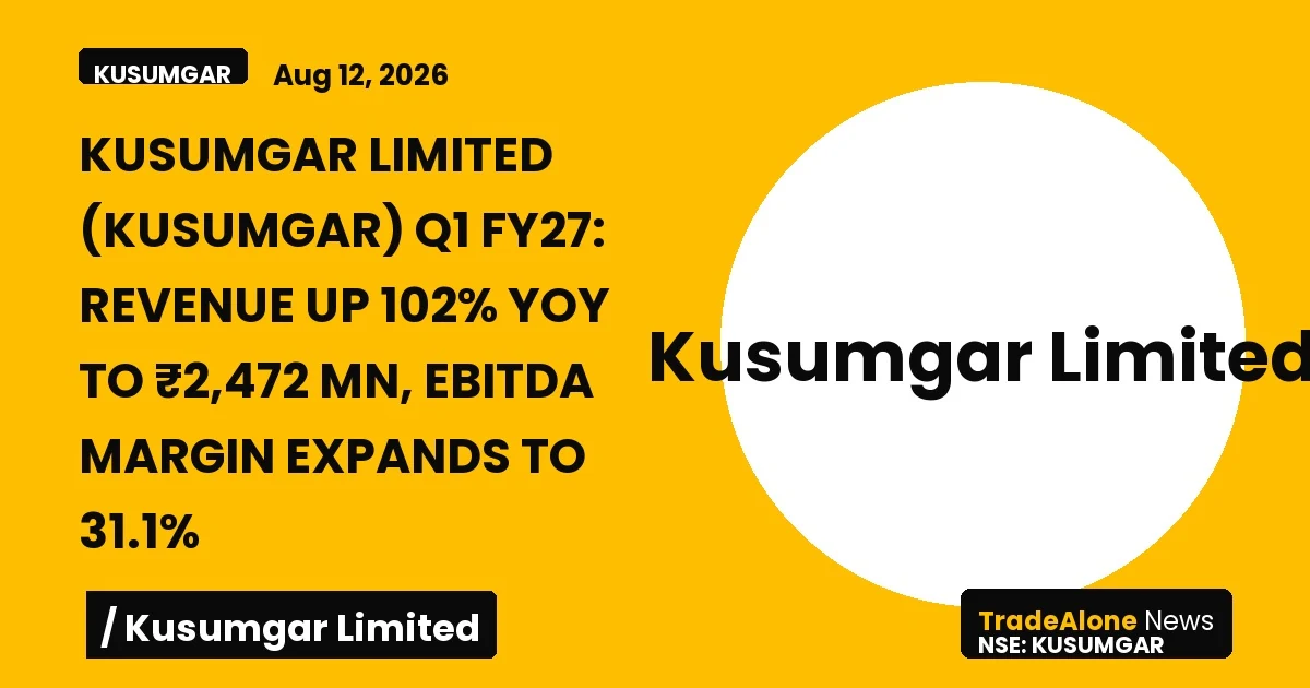 Kusumgar Limited Kusumgar Q1 FY27 Results