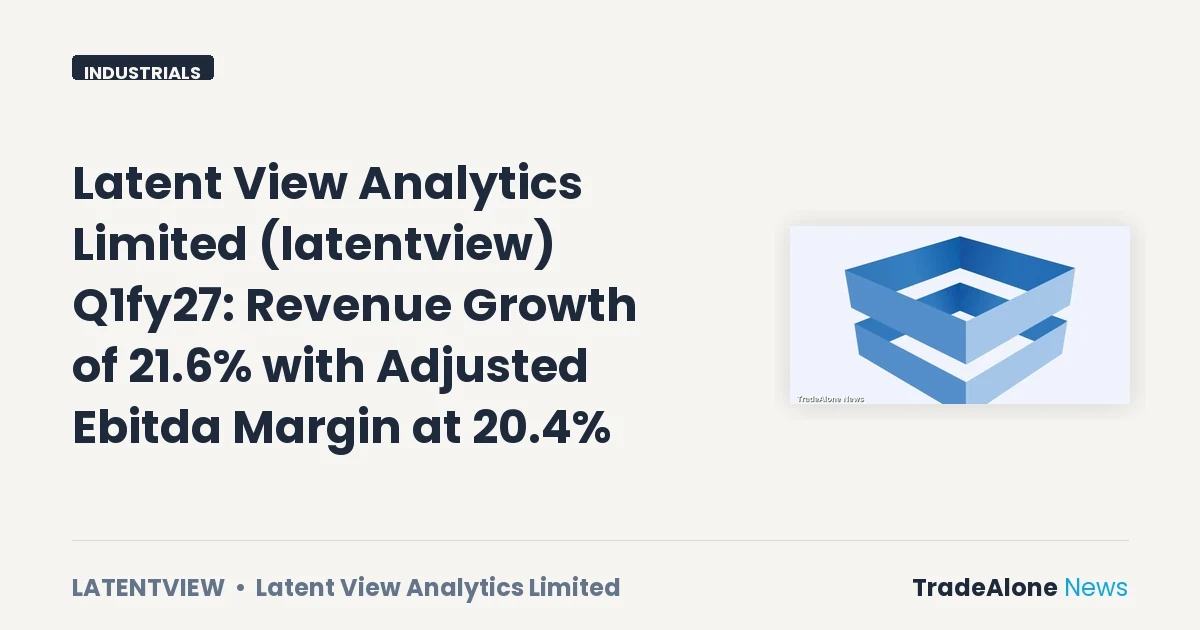 Latent View Analytics Limited Latentview Q1fy27 Results