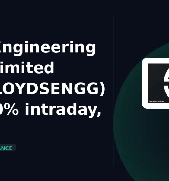 Lloyds Engineering Works Limited NSE: LLOYDSENGG gains 10% intraday nears resistance