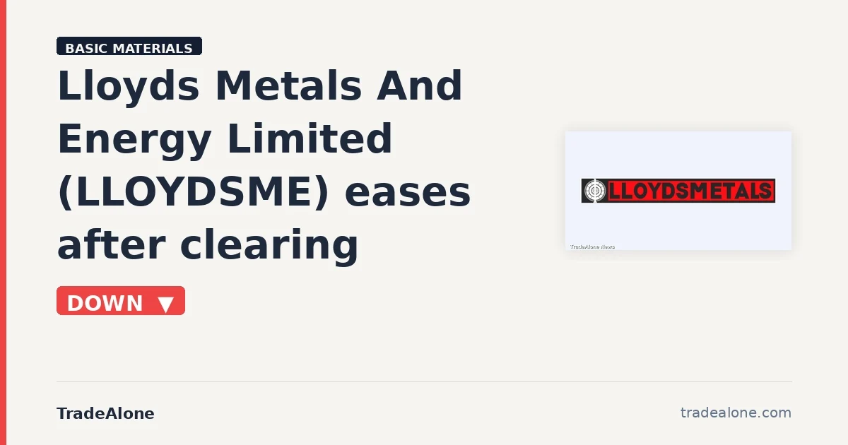 Lloyds Metals And Energy Limited LLOYDSME retraces post-breakout gains