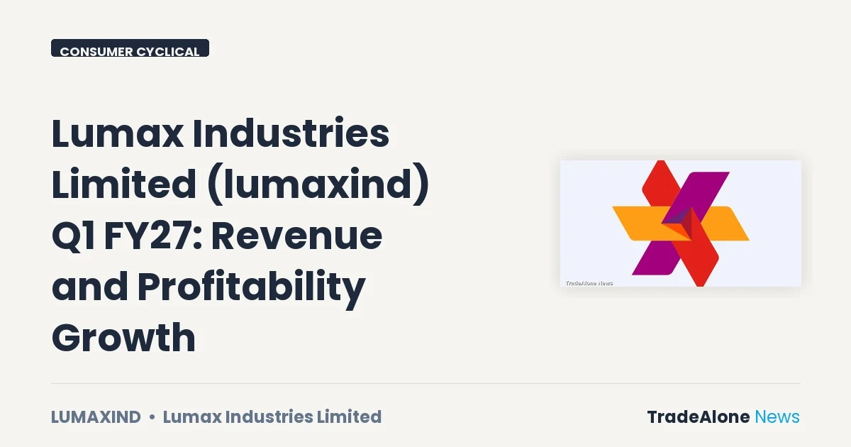 Lumax Industries Limited Lumaxind Q1 FY27 Results