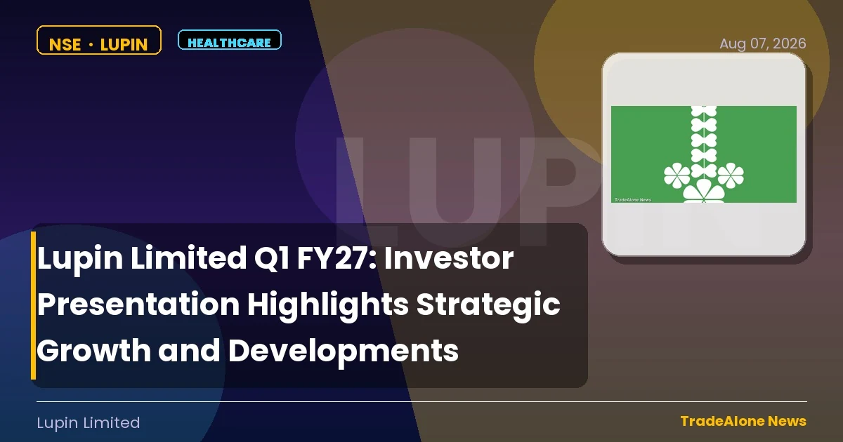 Lupin Limited LUPIN Q1 FY27 Investor Presentation