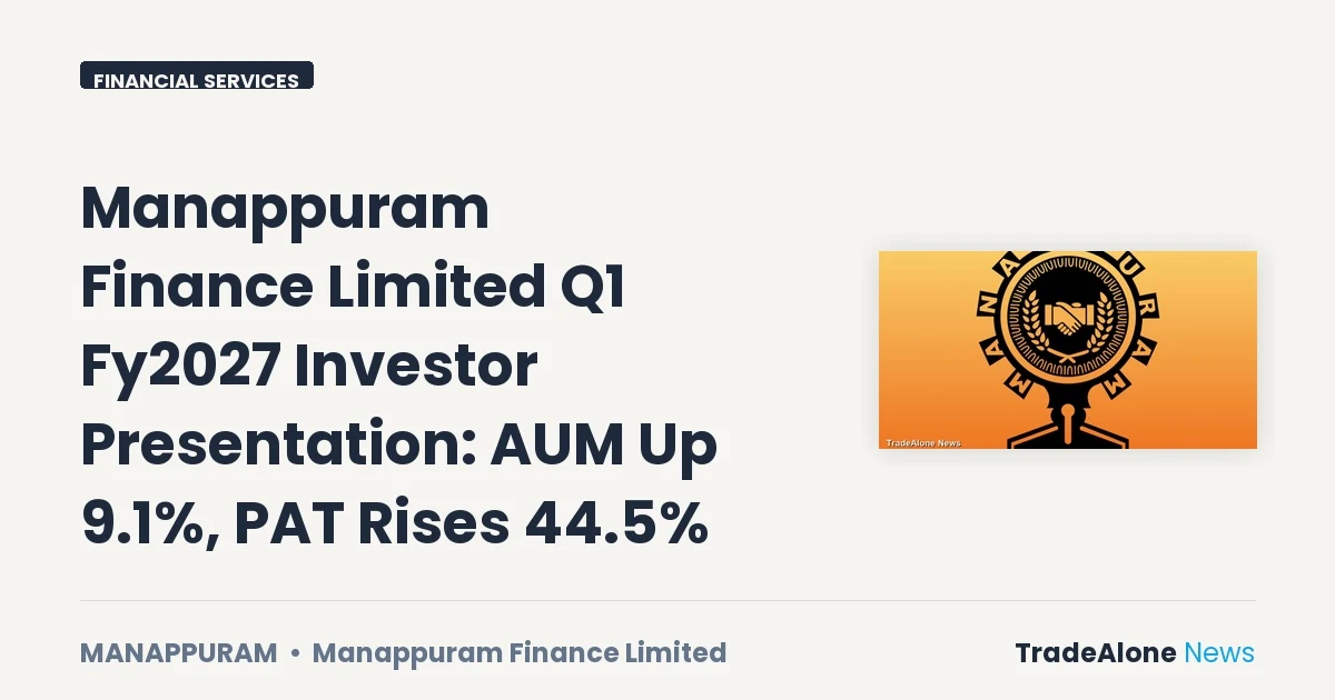 Manappuram Finance Limited Manappuram Q1 Fy2027