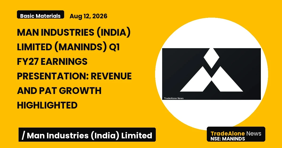 Man Industries (india) Limited Maninds Q1 FY27 Earnings