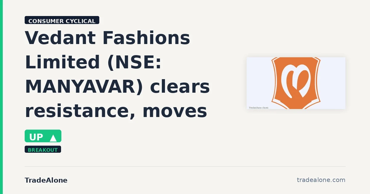 Vedant Fashions Limited MANYAVAR clears resistance