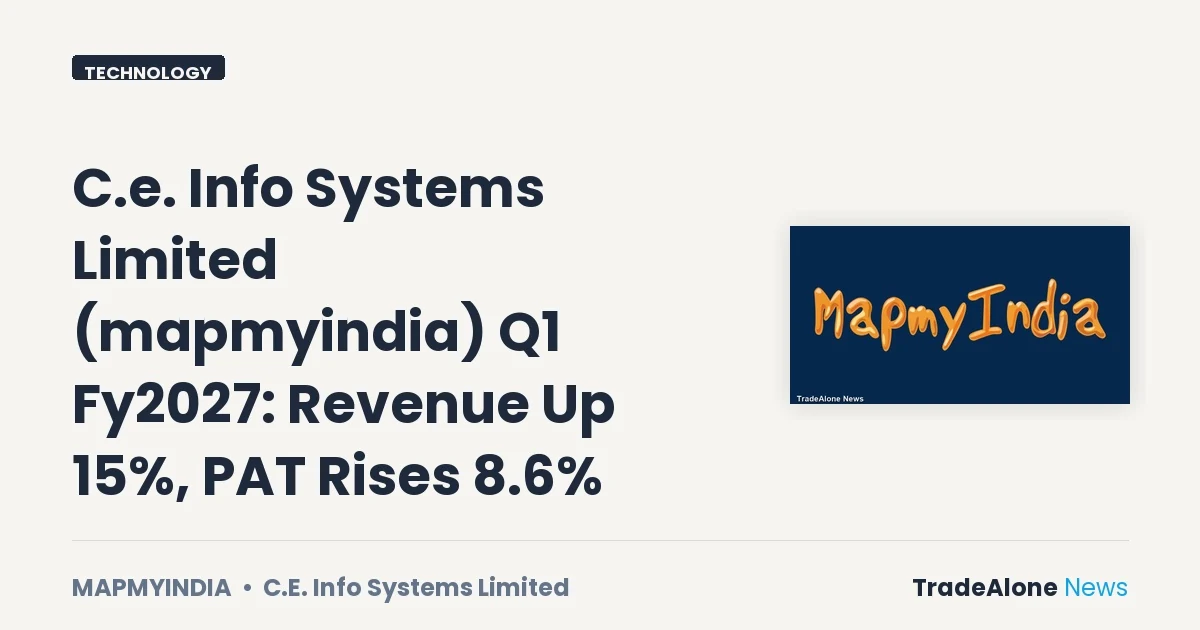 C.e. Info Systems Limited Mapmyindia Q1 Fy2027 Results