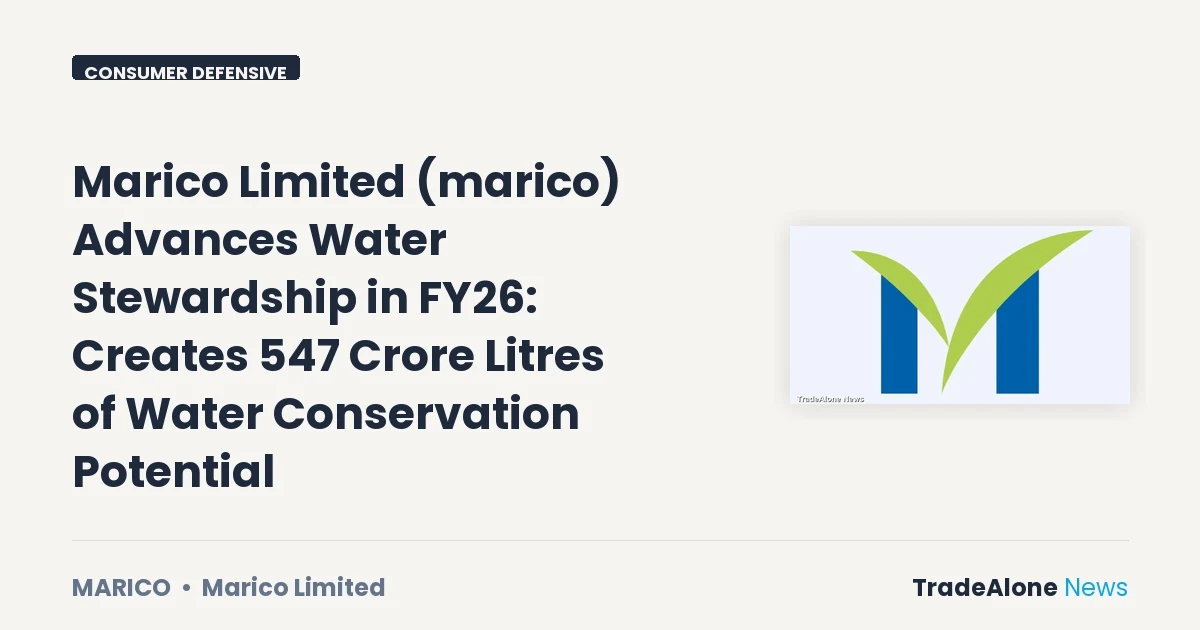 Marico Limited Marico FY26 Water Conservation