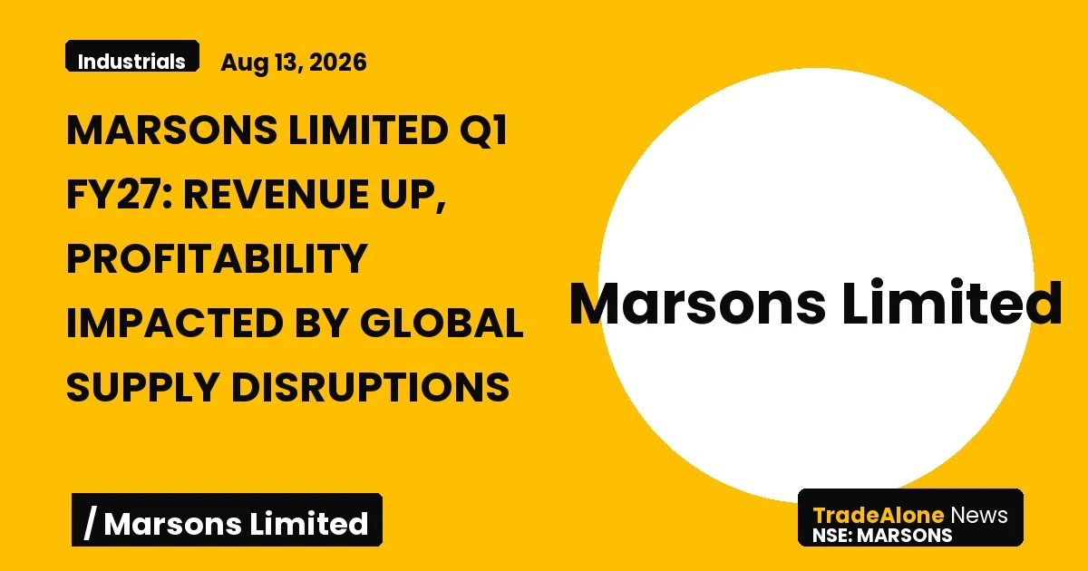 Marsons Limited Marsons Q1 FY27 Results