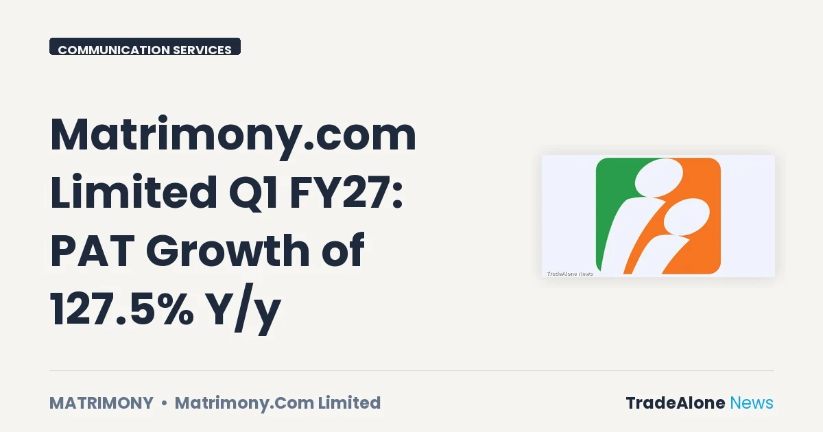 Matrimony.com Limited Matrimony Q1 FY27 Results