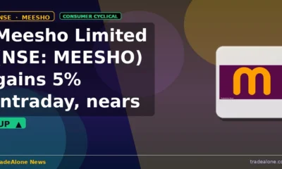 Meesho Limited NSE MEESHO gains 5% intraday nears resistance