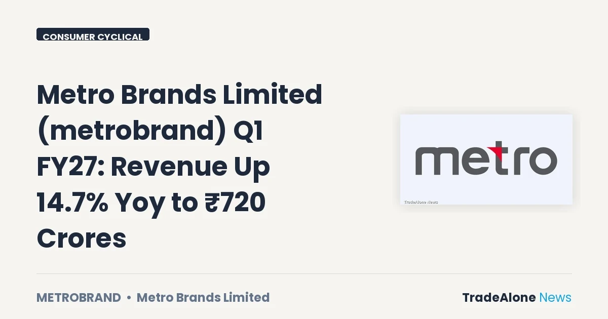 Metro Brands Limited Metrobrand Q1 FY27 Results