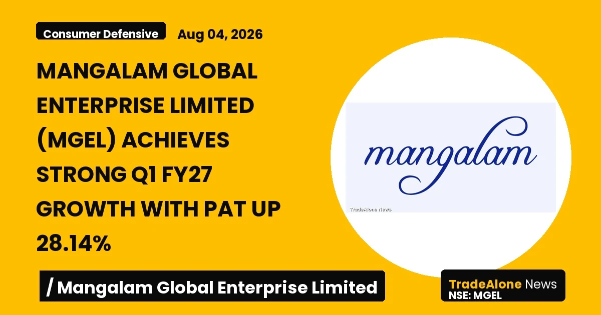 Mangalam Global Enterprise Limited MGEL Q1 FY27 Results
