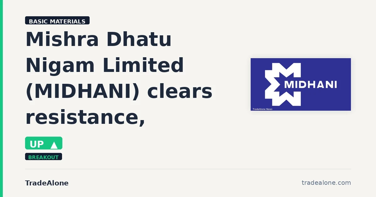 Mishra Dhatu Nigam Limited MIDHANI clears resistance