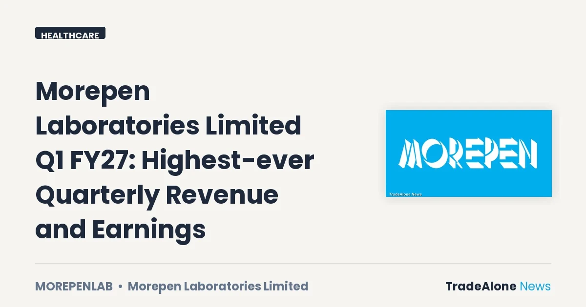 Morepen Laboratories Limited Q1 FY27 Results