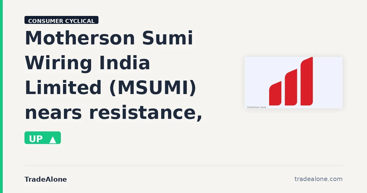 Motherson Sumi Wiring India Limited MSUMI nears resistance