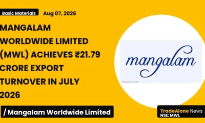 Mangalam Worldwide Limited MWL July 2026 Export Turnover