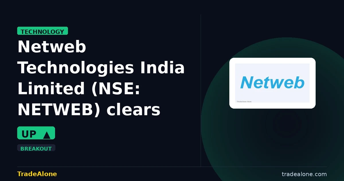 Netweb Technologies India Limited NSE NETWEB clears resistance