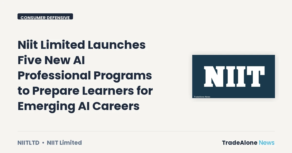 Niit Limited Niitltd August 2026 AI Programs