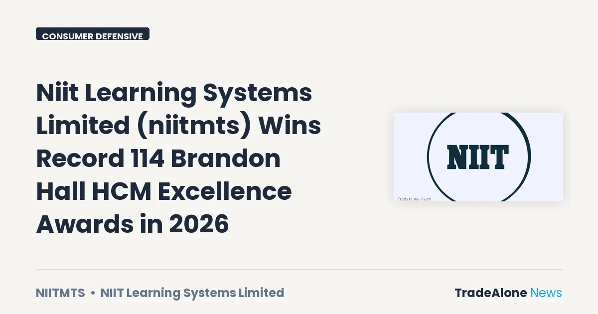 Niit Learning Systems Limited Niitmts 114 Brandon Hall Awards 2026