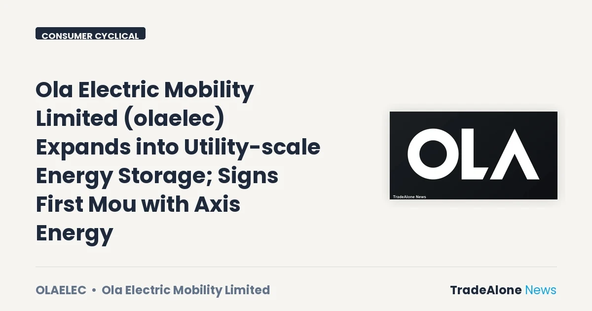 Ola Electric Mobility Limited Olaelec August Mou