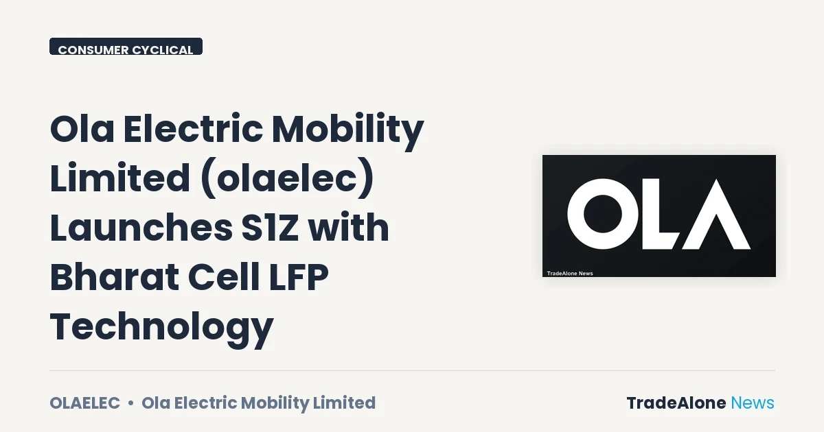 Ola Electric Mobility Limited Olaelec Bharat Cell LFP Technology Launch