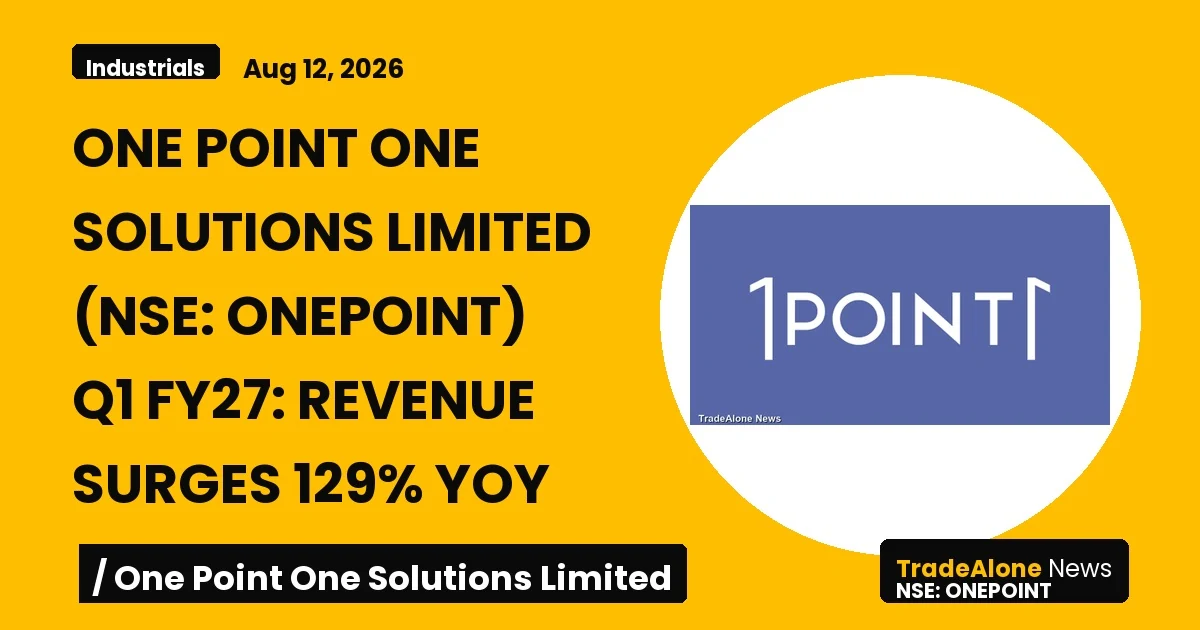 One Point One Solutions Limited NSE Onepoint Q1 FY27