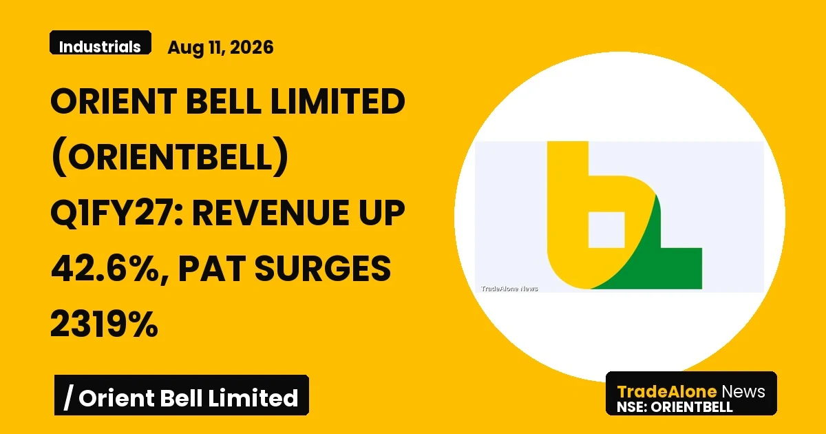 Orient Bell Limited Orientbell Q1fy27 Results