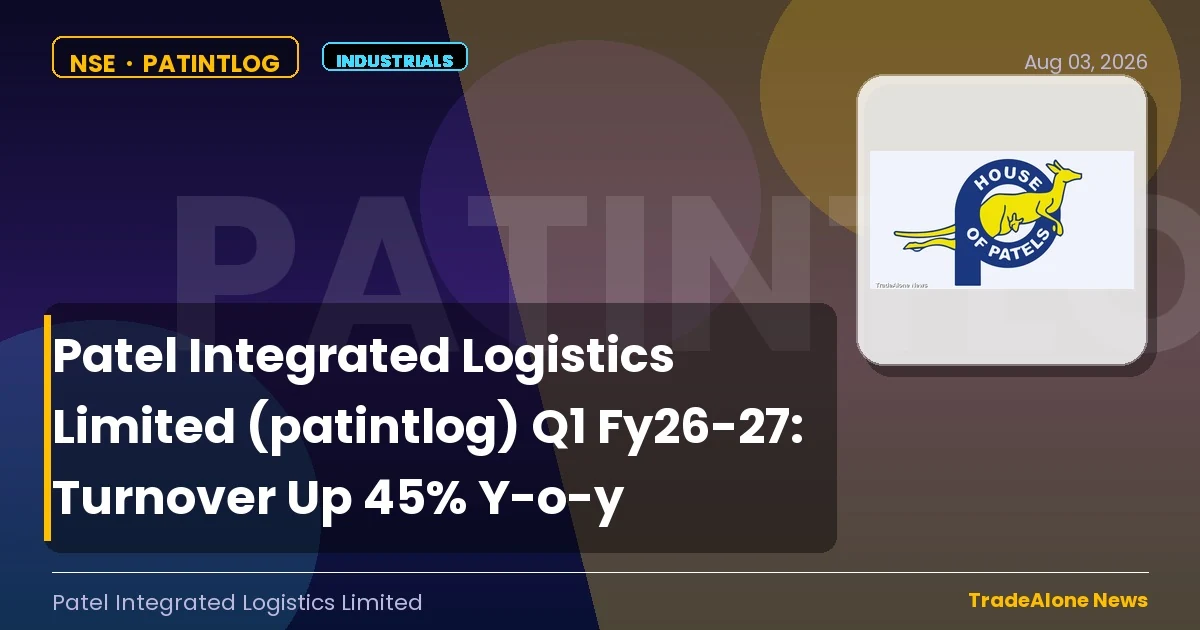 Patel Integrated Logistics Limited Patintlog Q1 Fy26-27 Turnover
