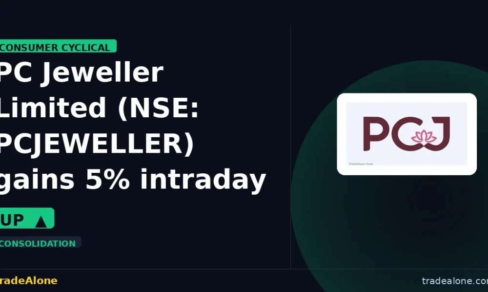 PC Jeweller Limited NSE PCJEWELLER gains 5% intraday