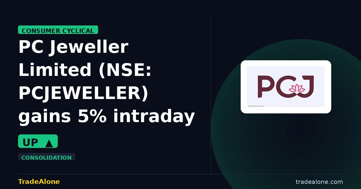 PC Jeweller Limited NSE PCJEWELLER gains 5% intraday