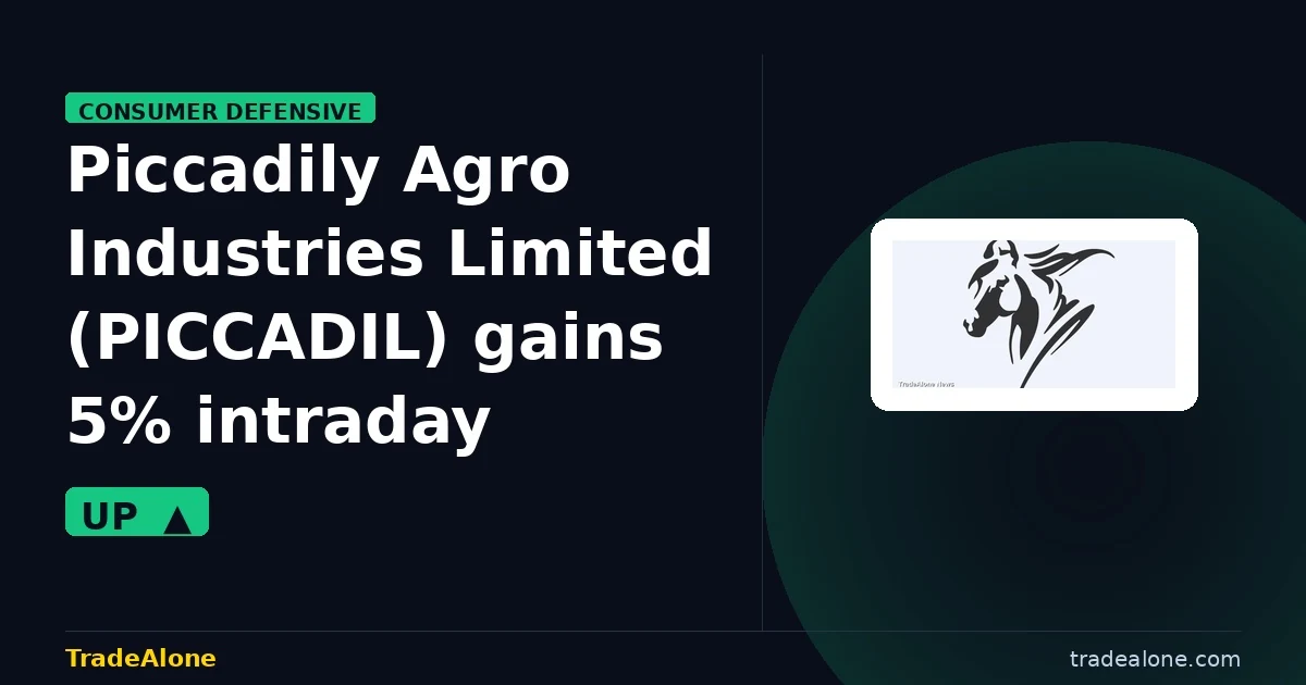 Piccadily Agro Industries Limited PICCADIL gains 5% intraday