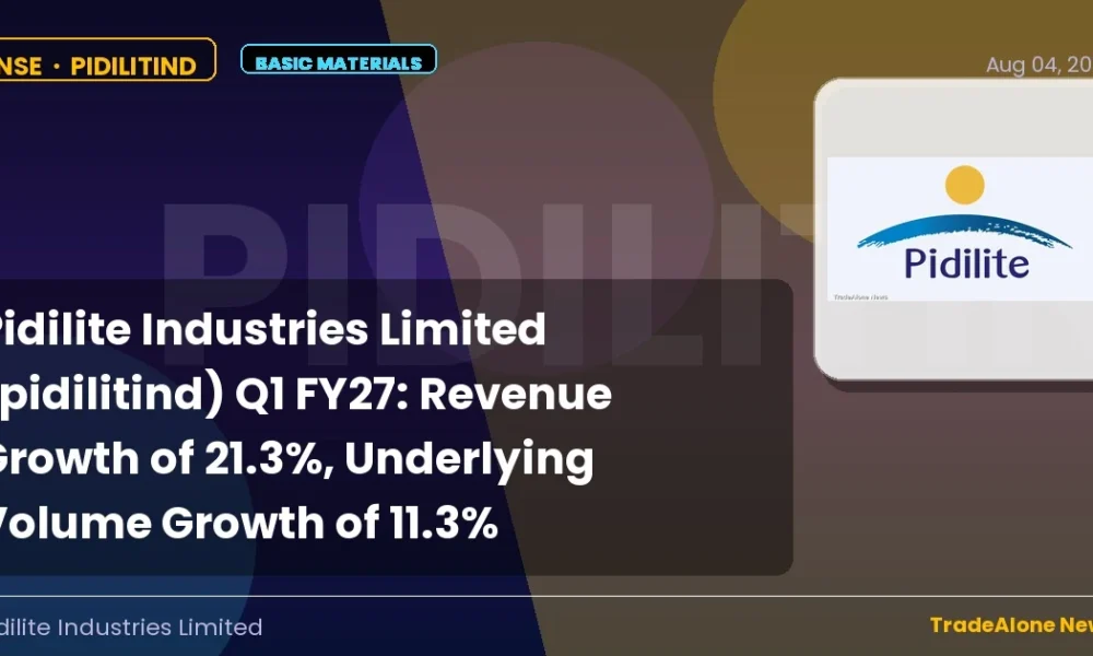 Pidilite Industries Limited Pidilitind Q1 FY27 Results