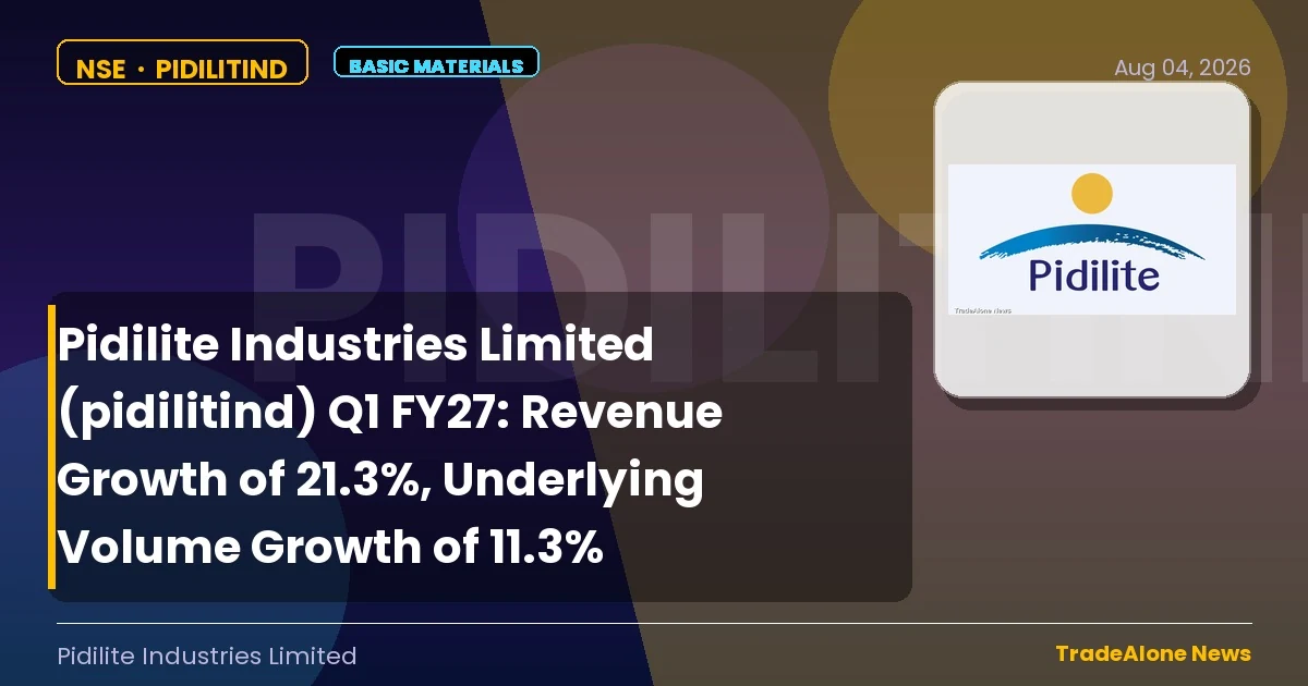 Pidilite Industries Limited Pidilitind Q1 FY27 Results